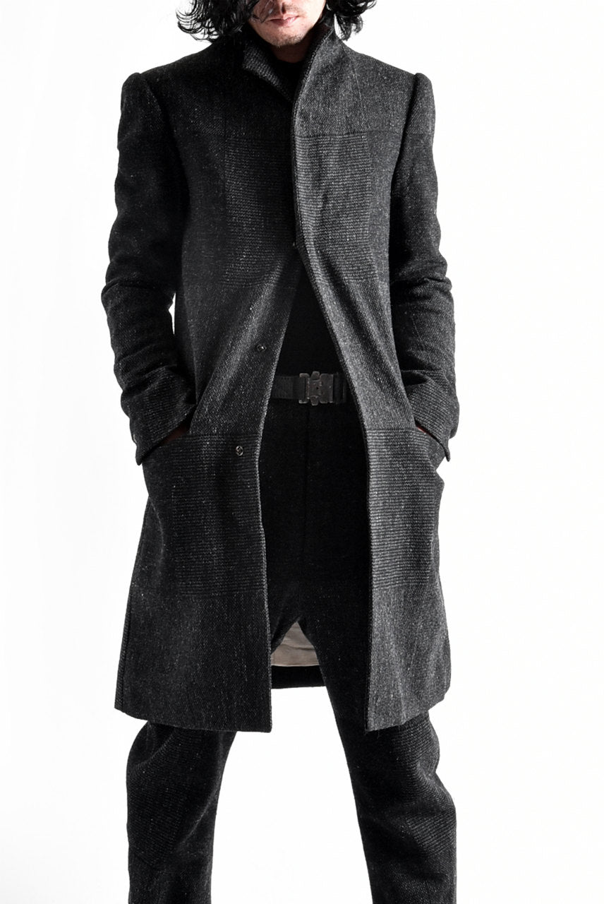 Load image into Gallery viewer, blackcrow standcollar tailorcoat (wool dark check)