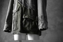 画像をギャラリービューアに読み込む, RESURRECTION HANDMADE combination denim coverall jacket (GREY×ARMY)