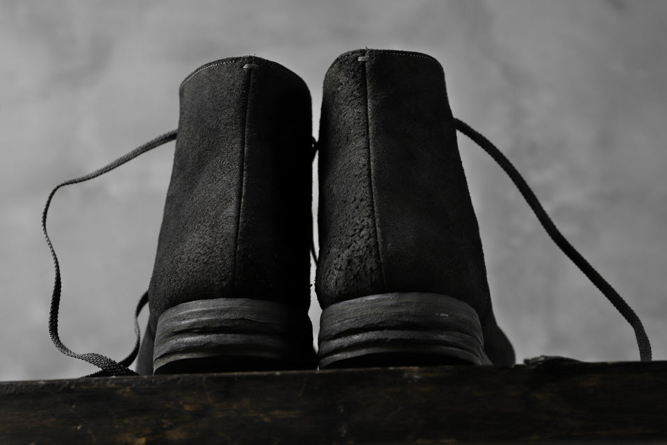 画像をギャラリービューアに読み込む, prtl "one make" Lace Up Boots (JAPAN Cow Reversed Leather / Hand Dyed BLACK)