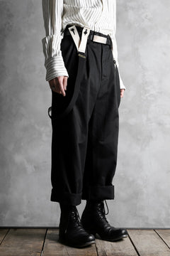 画像をギャラリービューアに読み込む, KLASICA GRIOTTE 2 TUCKED WIDE TROUSERS / CHINO CLOTH (BLACK)