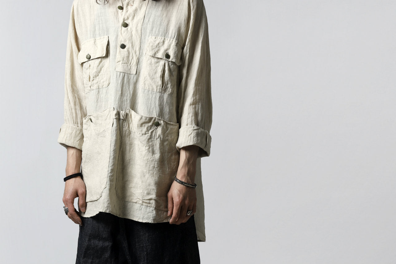 daska "vincent" painter-smock shirt / light linen (ECRU)
