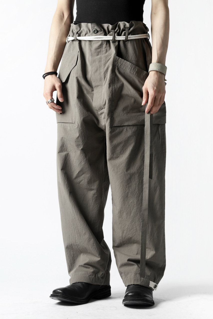 画像をギャラリービューアに読み込む, ISAMU KATAYAMA BACKLASH WIDE TAPERED PANTS / SALT SHRINKAGE TYPEWRITER CLOTH