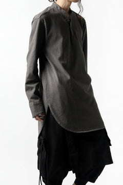Load image into Gallery viewer, COLINA GRANPA PULL OVER SHIRT / LOG WOOD DYED HEAVY JERSEY (LOG WOOD BLACK)