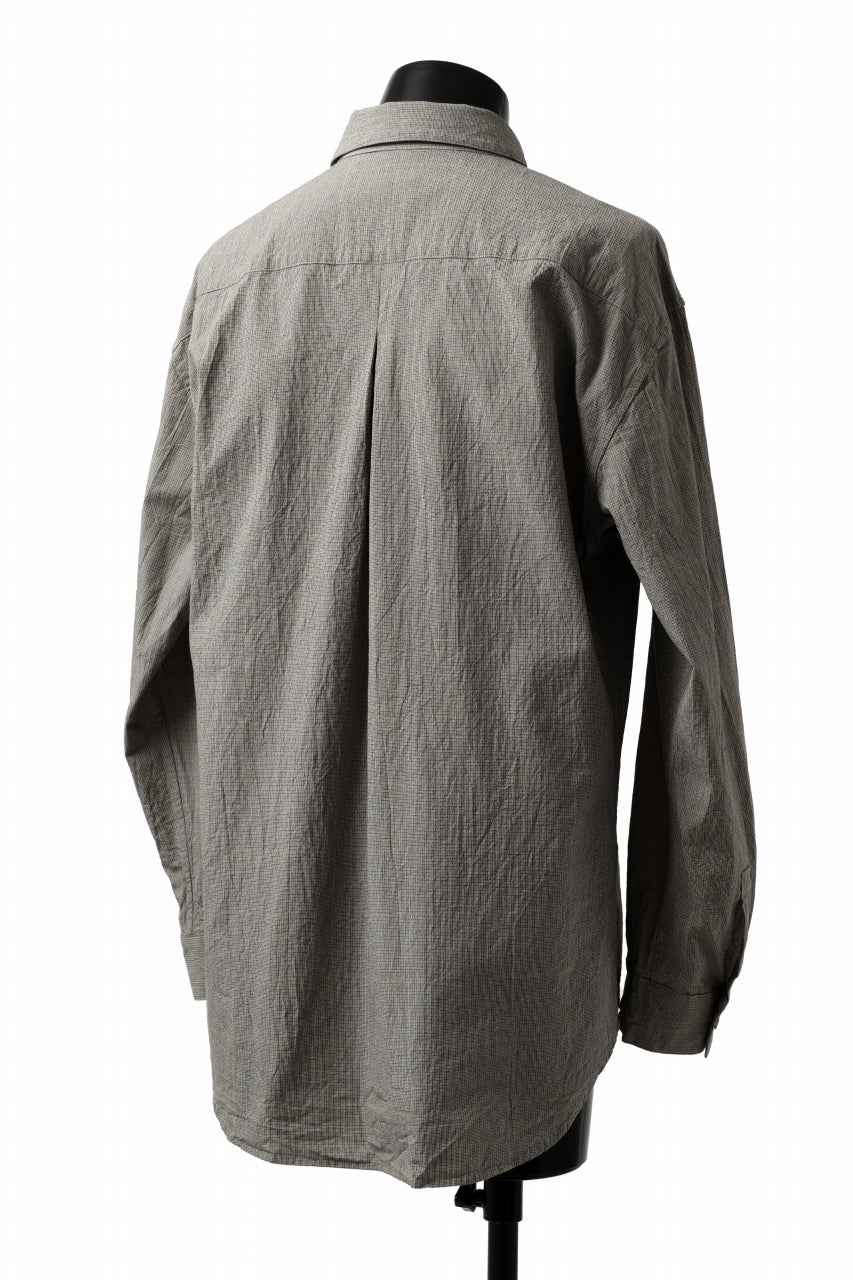 画像をギャラリービューアに読み込む, YUTA MATSUOKA exclusive plain shirt / organic cotton washer check (mustard)