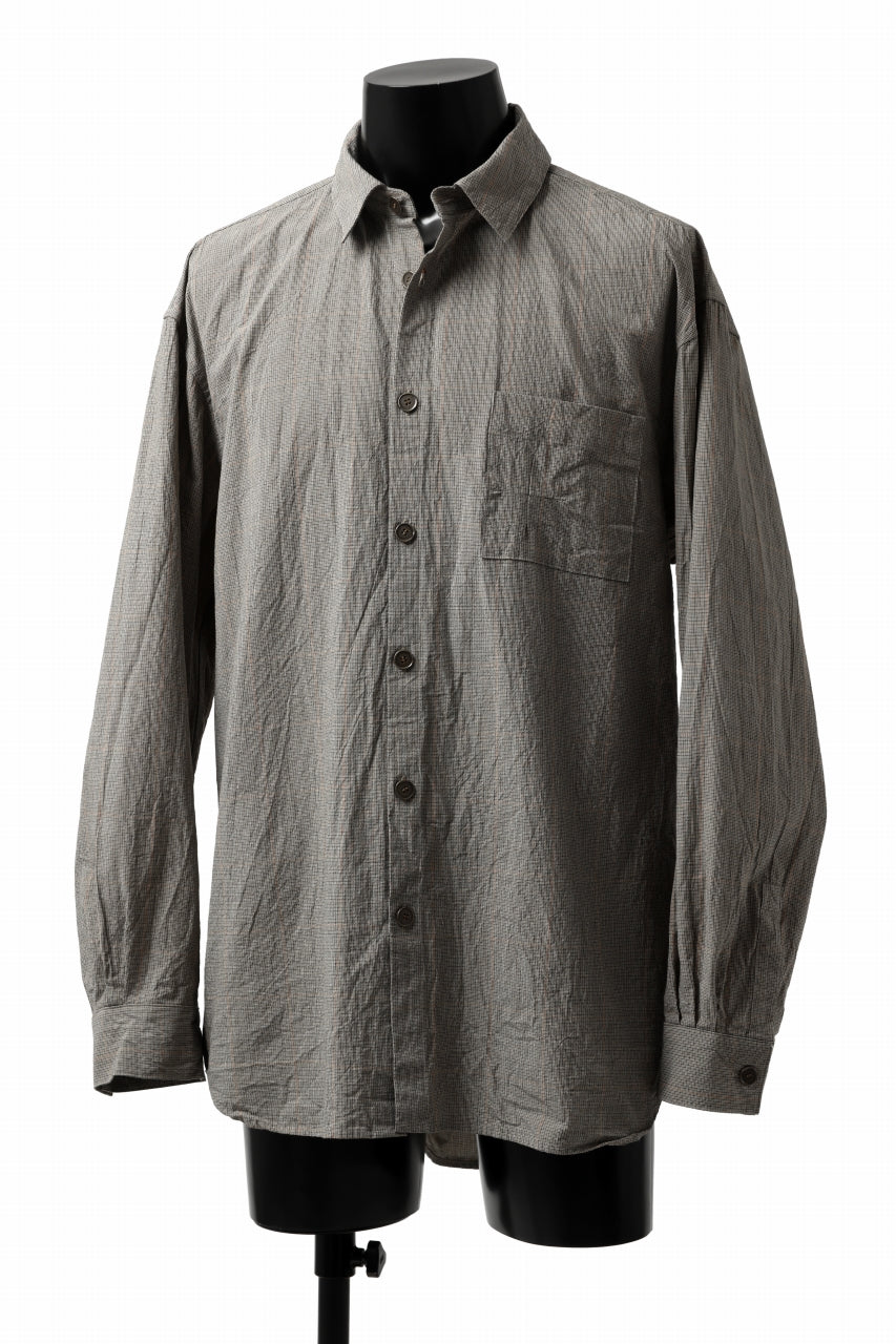 画像をギャラリービューアに読み込む, YUTA MATSUOKA exclusive plain shirt / organic cotton washer check (mustard)
