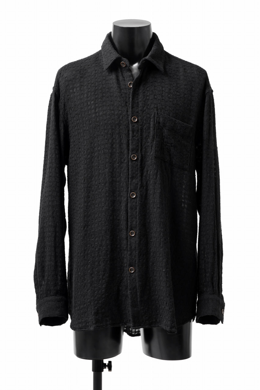 画像をギャラリービューアに読み込む, YUTA MATSUOKA plain shirt / dobby check (black)