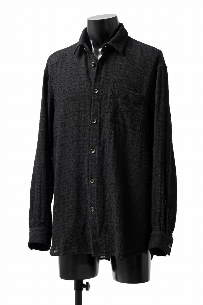 画像をギャラリービューアに読み込む, YUTA MATSUOKA plain shirt / dobby check (black)
