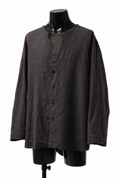 画像をギャラリービューアに読み込む, YUTA MATSUOKA exclusive round neck shirt / brushed linen canvas (brown)