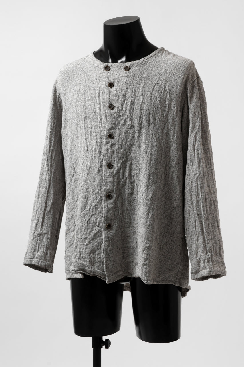 画像をギャラリービューアに読み込む, YUTA MATSUOKA round neck shirt / dead stock slab linen (light grey)