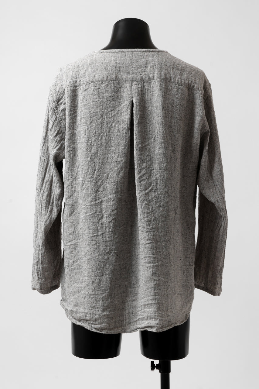 画像をギャラリービューアに読み込む, YUTA MATSUOKA round neck shirt / dead stock slab linen (light grey)