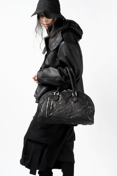 Load image into Gallery viewer, ISAMU KATAYAMA BACKLASH GYM BAG / Italy Shoulder + Steer OBJECT DYED (BLACK)