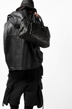 Load image into Gallery viewer, ISAMU KATAYAMA BACKLASH GYM BAG / Italy Shoulder + Steer OBJECT DYED (BLACK)