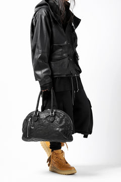 Load image into Gallery viewer, ISAMU KATAYAMA BACKLASH GYM BAG / Italy Shoulder + Steer OBJECT DYED (BLACK)