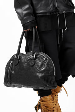 Load image into Gallery viewer, ISAMU KATAYAMA BACKLASH GYM BAG / Italy Shoulder + Steer OBJECT DYED (BLACK)
