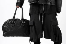 Load image into Gallery viewer, ISAMU KATAYAMA BACKLASH GYM BAG / Italy Shoulder + Steer OBJECT DYED (BLACK)