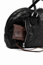 Load image into Gallery viewer, ISAMU KATAYAMA BACKLASH GYM BAG / Italy Shoulder + Steer OBJECT DYED (BLACK)