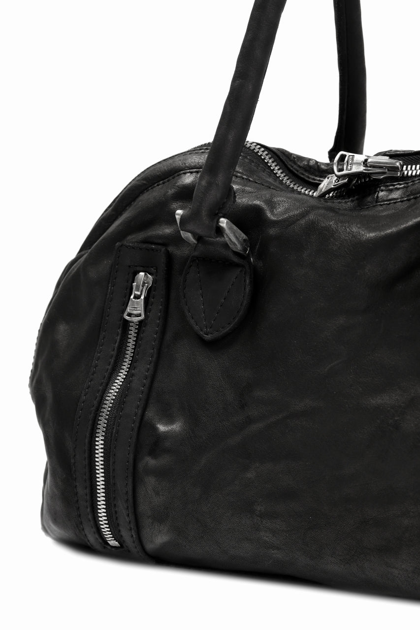 Load image into Gallery viewer, ISAMU KATAYAMA BACKLASH GYM BAG / Italy Shoulder + Steer OBJECT DYED (BLACK)