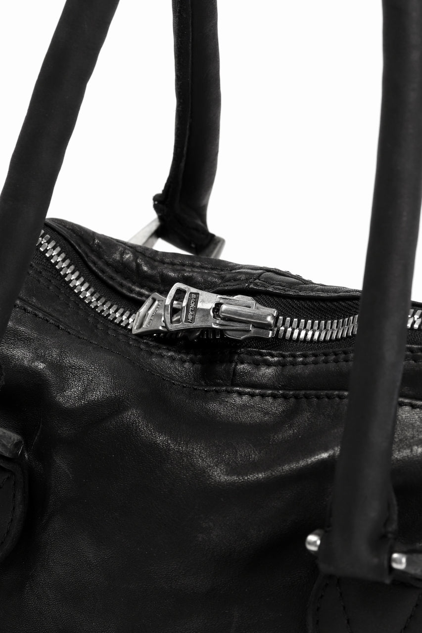 Load image into Gallery viewer, ISAMU KATAYAMA BACKLASH GYM BAG / Italy Shoulder + Steer OBJECT DYED (BLACK)