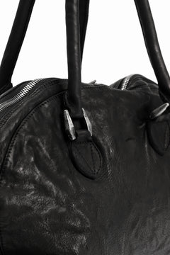 Load image into Gallery viewer, ISAMU KATAYAMA BACKLASH GYM BAG / Italy Shoulder + Steer OBJECT DYED (BLACK)