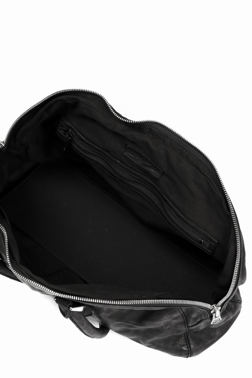 Load image into Gallery viewer, ISAMU KATAYAMA BACKLASH GYM BAG / Italy Shoulder + Steer OBJECT DYED (BLACK)