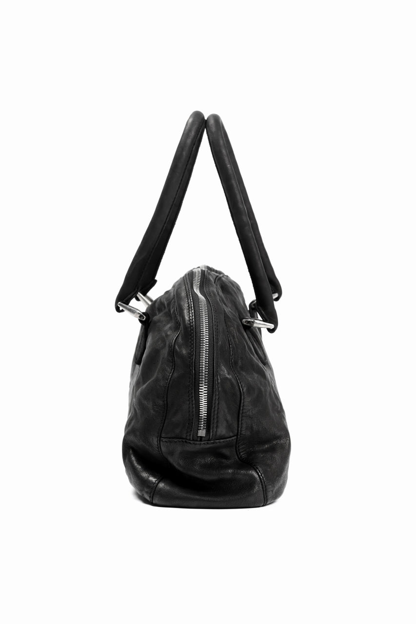 Load image into Gallery viewer, ISAMU KATAYAMA BACKLASH GYM BAG / Italy Shoulder + Steer OBJECT DYED (BLACK)