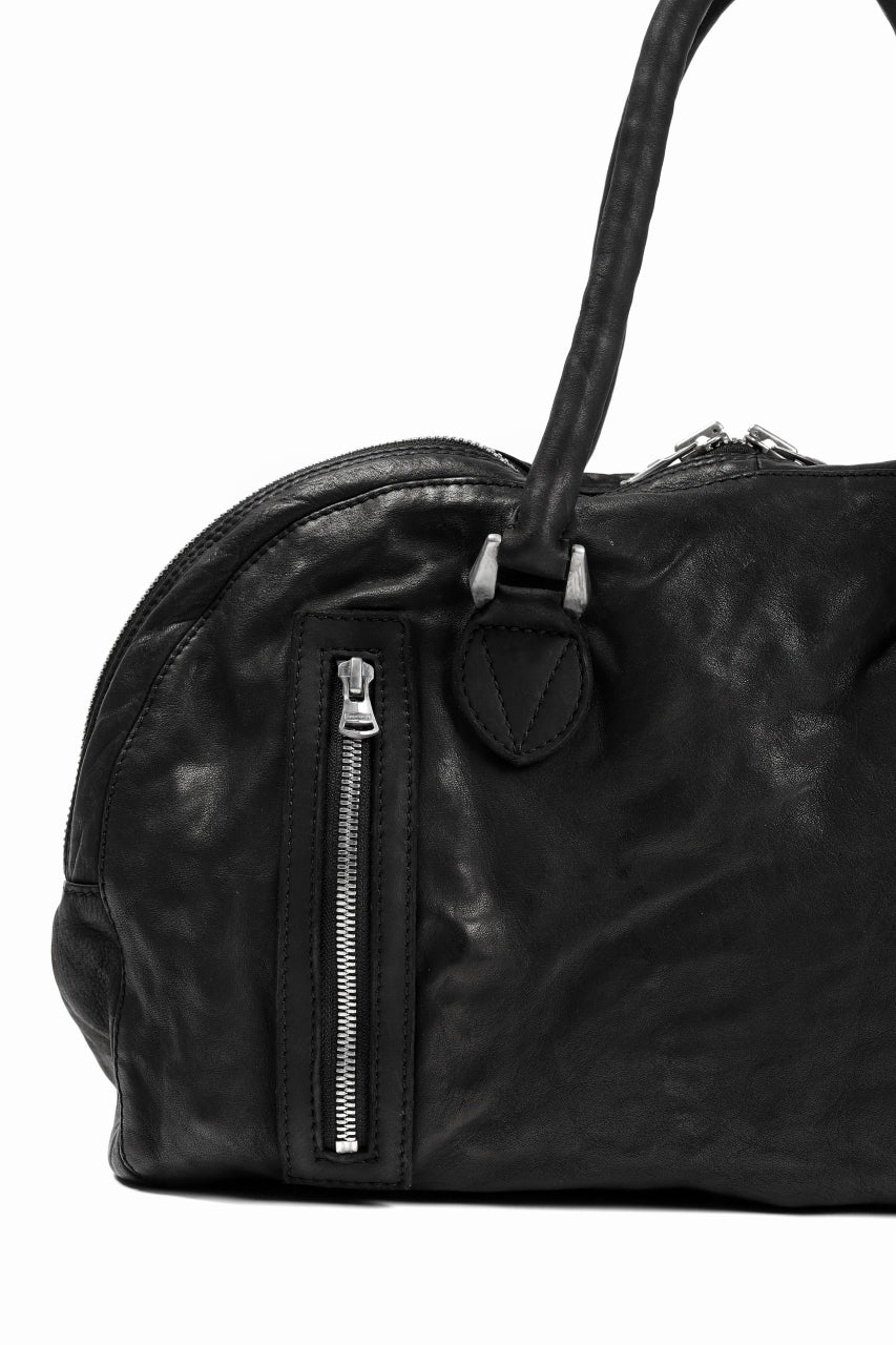 Load image into Gallery viewer, ISAMU KATAYAMA BACKLASH GYM BAG / Italy Shoulder + Steer OBJECT DYED (BLACK)