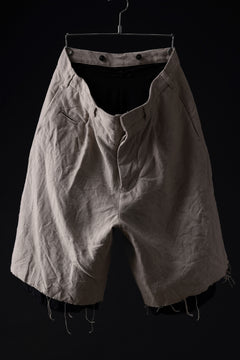 Load image into Gallery viewer, KLASICA BOUNCE fig.1 BOLD CUT OFF SHORTS / 1/8 FRENCH LINEN CANVAS (NATURAL)
