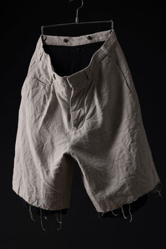 Load image into Gallery viewer, KLASICA BOUNCE fig.1 BOLD CUT OFF SHORTS / 1/8 FRENCH LINEN CANVAS (NATURAL)