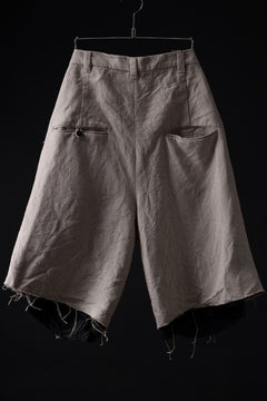Load image into Gallery viewer, KLASICA BOUNCE fig.1 BOLD CUT OFF SHORTS / 1/8 FRENCH LINEN CANVAS (NATURAL)