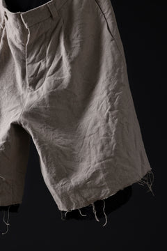 Load image into Gallery viewer, KLASICA BOUNCE fig.1 BOLD CUT OFF SHORTS / 1/8 FRENCH LINEN CANVAS (NATURAL)