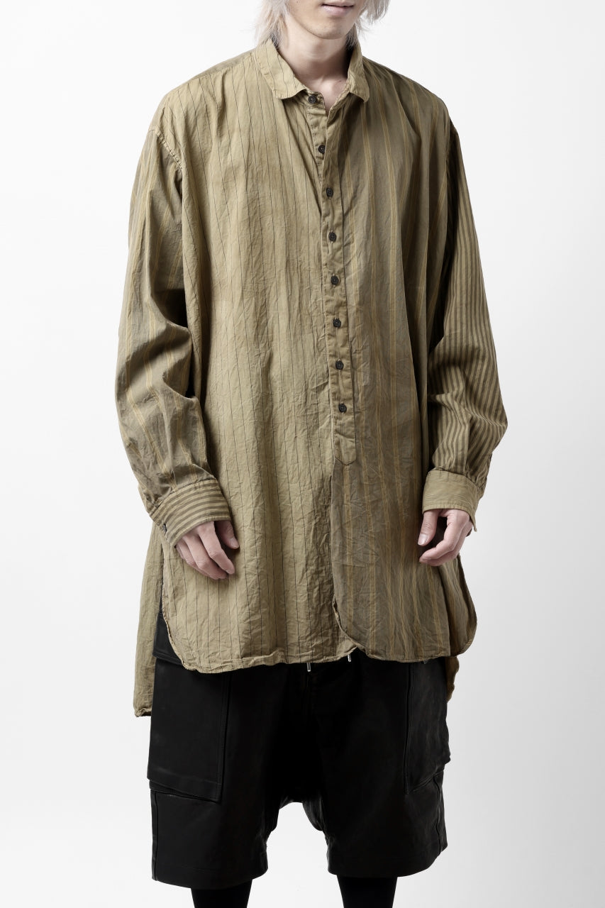 画像をギャラリービューアに読み込む, KLASICA REGULAR COLLAR OVER SIZED SHIRT / GARMENT NATURAL DYED (MULTI MIX STRIPES)