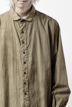 画像をギャラリービューアに読み込む, KLASICA REGULAR COLLAR OVER SIZED SHIRT / GARMENT NATURAL DYED (MULTI MIX STRIPES)