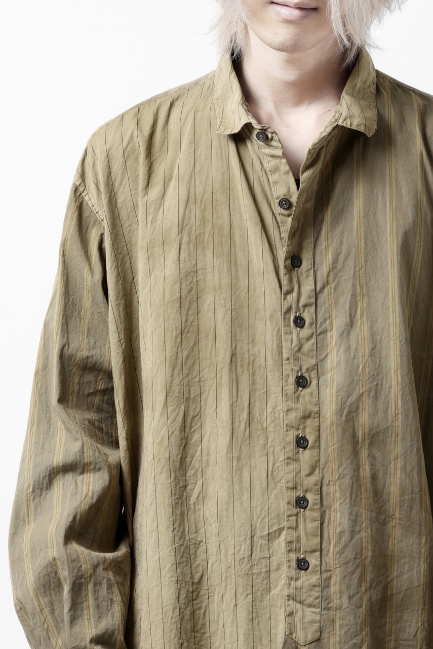 画像をギャラリービューアに読み込む, KLASICA REGULAR COLLAR OVER SIZED SHIRT / GARMENT NATURAL DYED (MULTI MIX STRIPES)