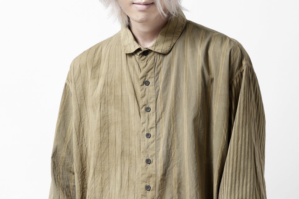 画像をギャラリービューアに読み込む, KLASICA REGULAR COLLAR OVER SIZED SHIRT / GARMENT NATURAL DYED (MULTI MIX STRIPES)