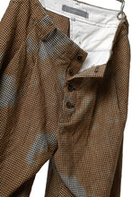 画像をギャラリービューアに読み込む, YUTA MATSUOKA 2 tucks wide taper cropped pants / mottled dyeing dead stock woven (gingham check)