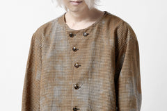 画像をギャラリービューアに読み込む, YUTA MATSUOKA exclusive round neck shirt / mottled dyeing dead stock woven (gingham check)