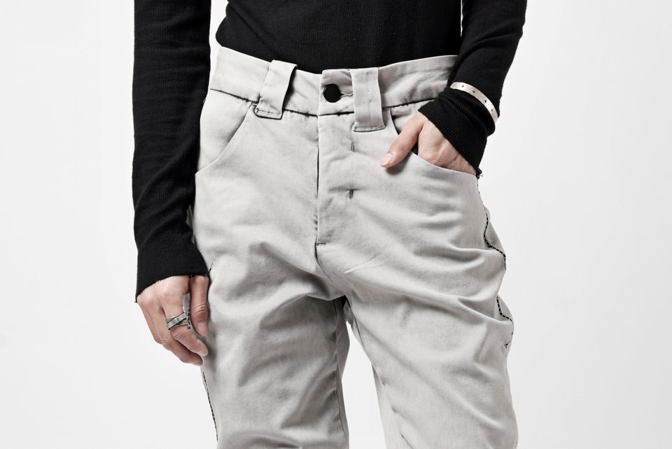 Load image into Gallery viewer, thom/krom SCAR-STITICHING DENIM PANTS / ACID BLEACH (CEMENT)