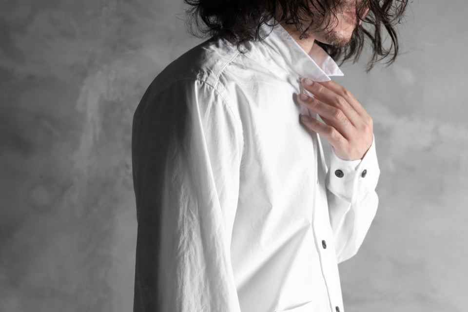 画像をギャラリービューアに読み込む, KLASICA SABRON BUTTON FRY SHIRT / TYPE-WRITER CLOTH (WHITE)