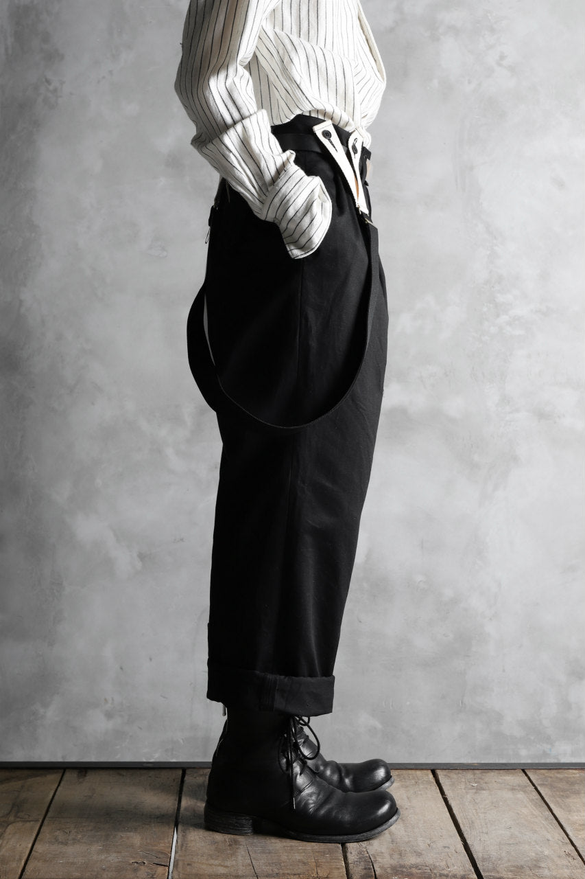 画像をギャラリービューアに読み込む, KLASICA GRIOTTE 2 TUCKED WIDE TROUSERS / CHINO CLOTH (BLACK)