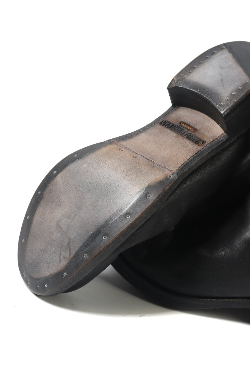 EVARIST BERTRAN  EB8T One Piece Leather Back Zip Long Boots / Kangaroo (BLACK)