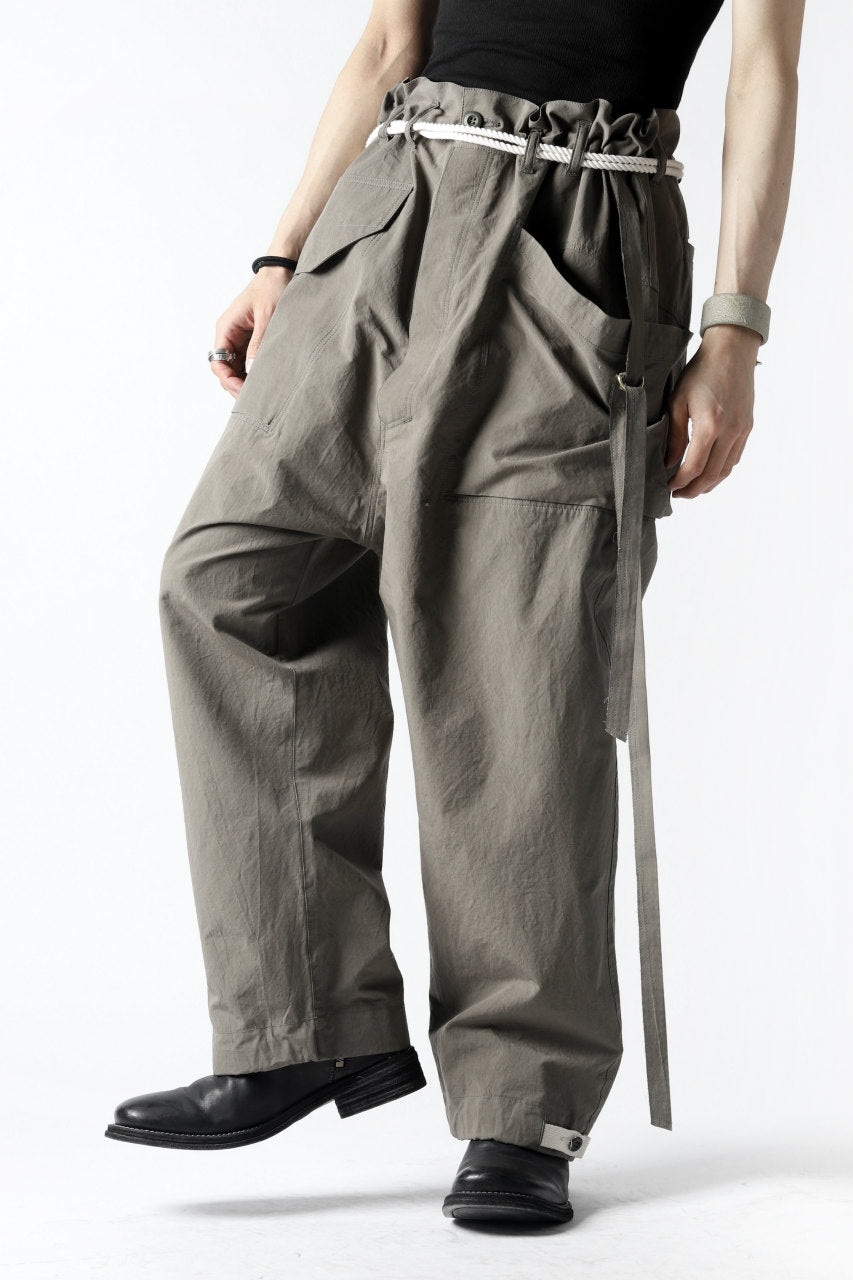画像をギャラリービューアに読み込む, ISAMU KATAYAMA BACKLASH WIDE TAPERED PANTS / SALT SHRINKAGE TYPEWRITER CLOTH