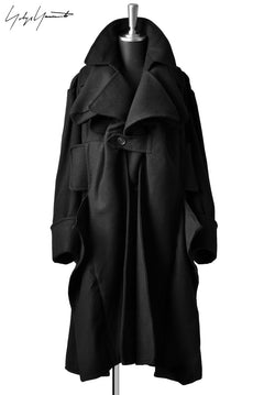 画像をギャラリービューアに読み込む, Yohji Yamamoto DOUBLE DEFORMED TRENCH COAT (BLACK)