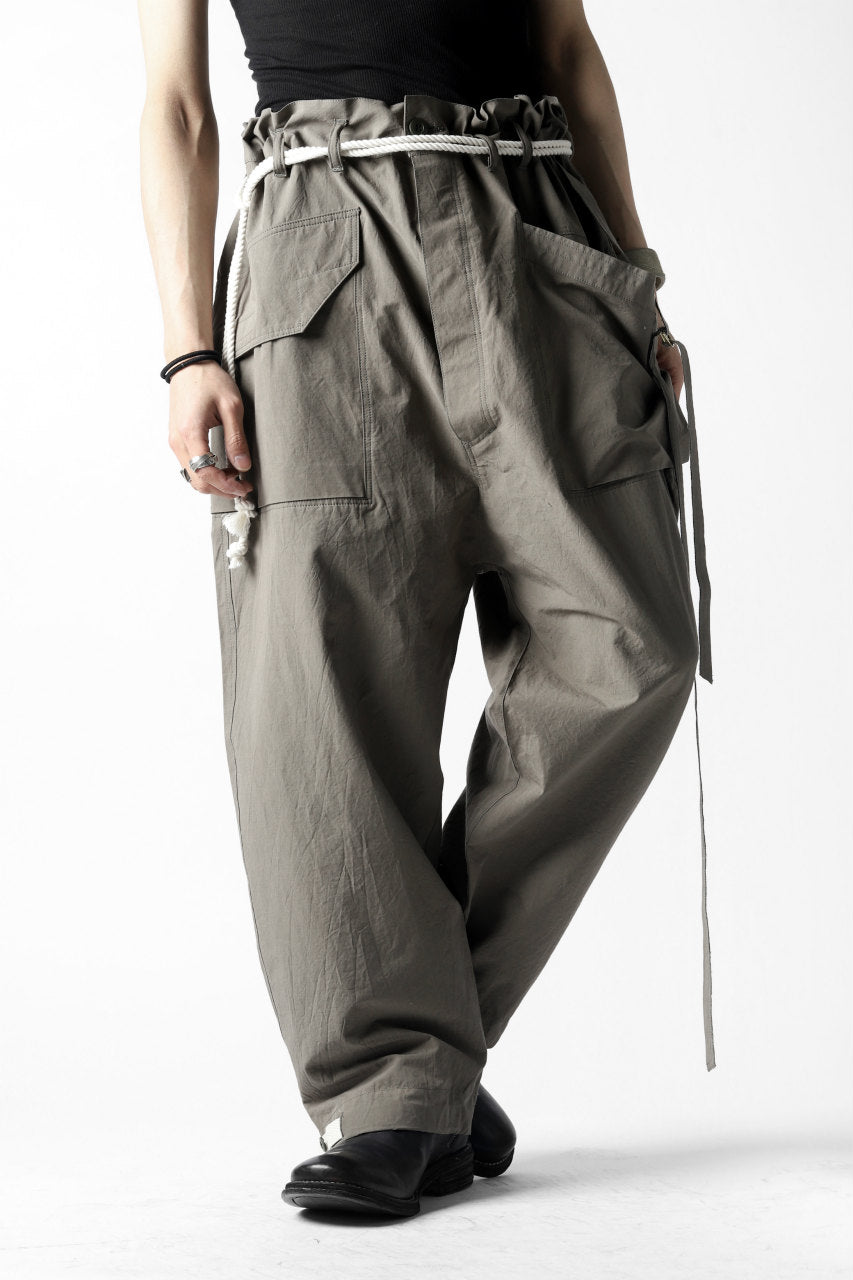 画像をギャラリービューアに読み込む, ISAMU KATAYAMA BACKLASH WIDE TAPERED PANTS / SALT SHRINKAGE TYPEWRITER CLOTH