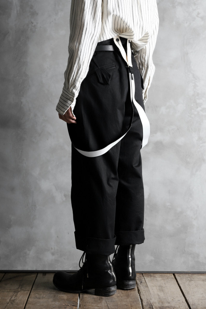画像をギャラリービューアに読み込む, KLASICA GRIOTTE 2 TUCKED WIDE TROUSERS / CHINO CLOTH (BLACK)