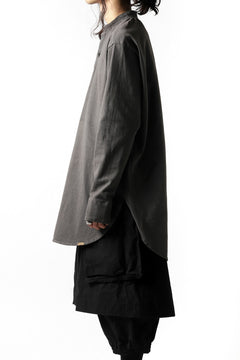 Load image into Gallery viewer, COLINA GRANPA PULL OVER SHIRT / LOG WOOD DYED HEAVY JERSEY (LOG WOOD BLACK)