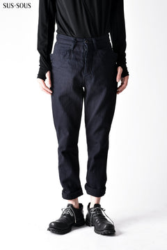 Load image into Gallery viewer, sus-sous horseman slim trousers with zukku (INDIGO)