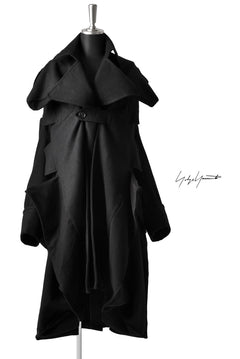 画像をギャラリービューアに読み込む, Yohji Yamamoto DOUBLE DEFORMED TRENCH COAT (BLACK)