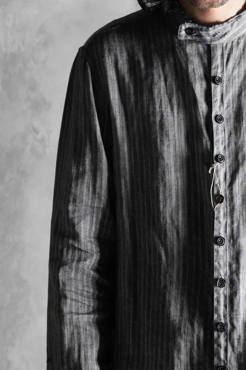 Load image into Gallery viewer, KLASICA STRIPED HERRINGBONE LINEN SHIRT / GARMENT WASHED (NAVY)