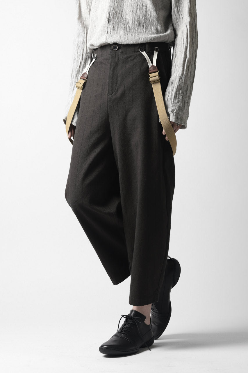 Aleksandr Manamis Wide Cropped Pant wt. Suspender / Brown Stripe