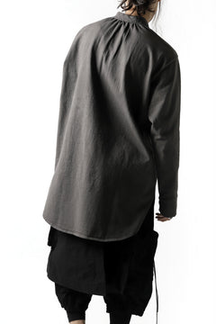 Load image into Gallery viewer, COLINA GRANPA PULL OVER SHIRT / LOG WOOD DYED HEAVY JERSEY (LOG WOOD BLACK)